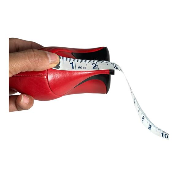 Marc Jacobs Red Leather Heels Size 8 Made in Italy Silver Accent Vintage Style - Picture 10 of 16